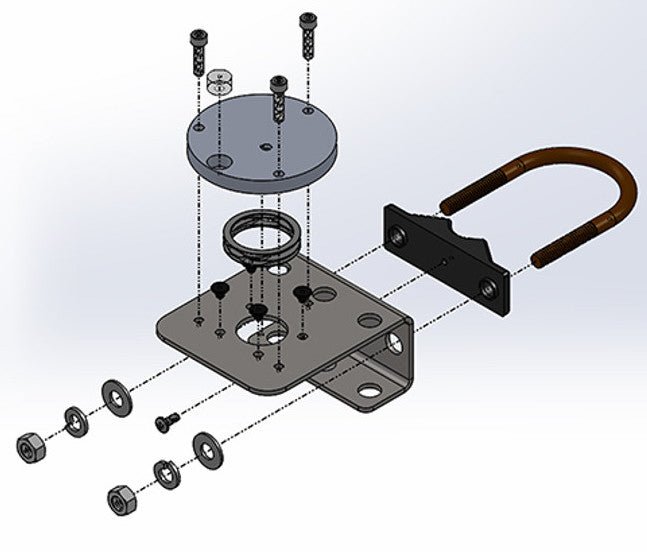 Mounting Bracket with Leveling Plate for Apogee Instruments ePAR sensor - GrowFlux